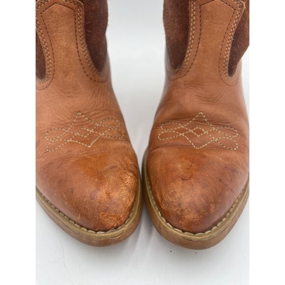 Vintage Original Capezio Brown Leather Suede Cowboy Boots Size 2Medium - Picture 5 of 12